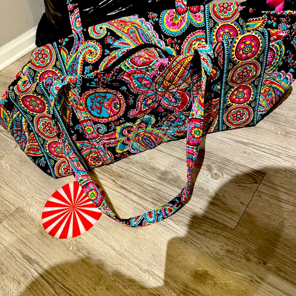 Vera Bradley Black and Pink Large Duffle